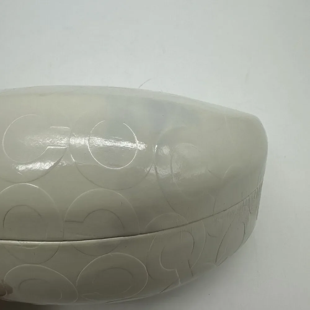 Coach Original White Logo Hard Sunglass Case Holder Sunglasses Microfiber Cloth